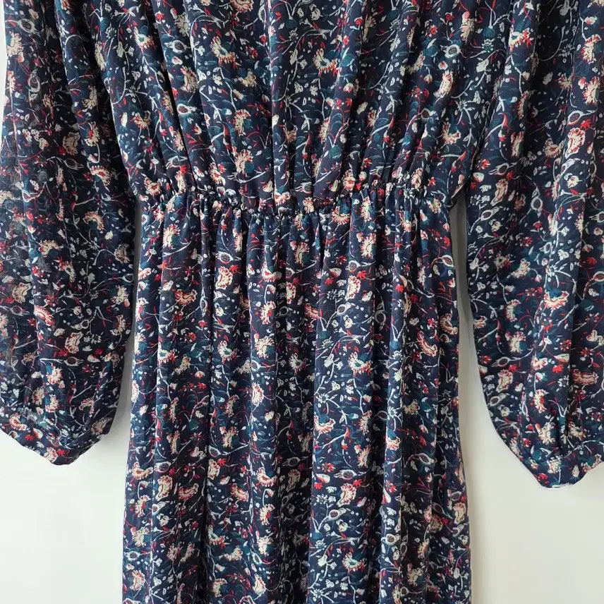 [SOLD OUT] 44-55)잔꽃무늬 시폰 밴딩원피스