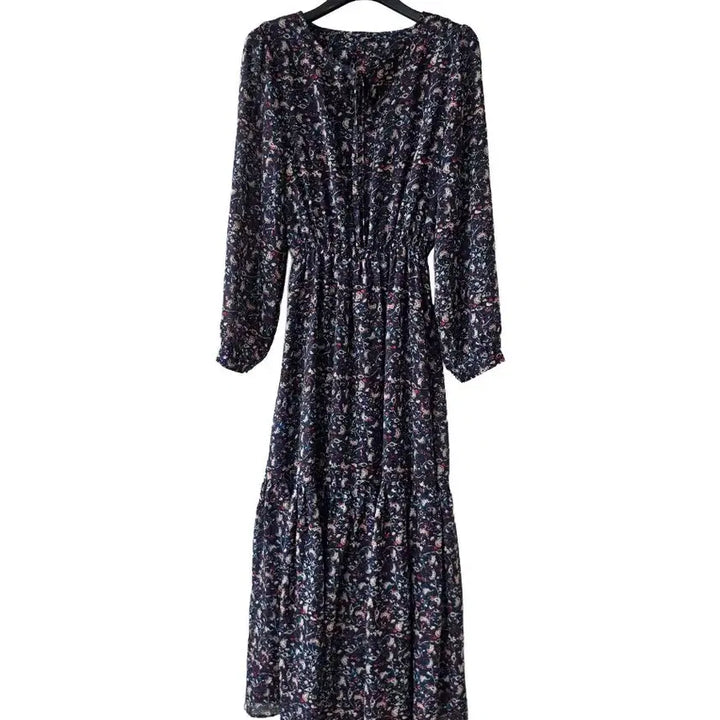 [SOLD OUT] 44-55)잔꽃무늬 시폰 밴딩원피스