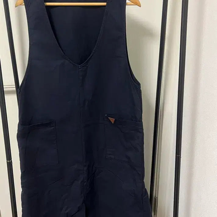 [BUNJANG] Navy Work Vest Denim Linen 1054 / 네이비 작업 조끼 포켓 데님 린넨 1054
