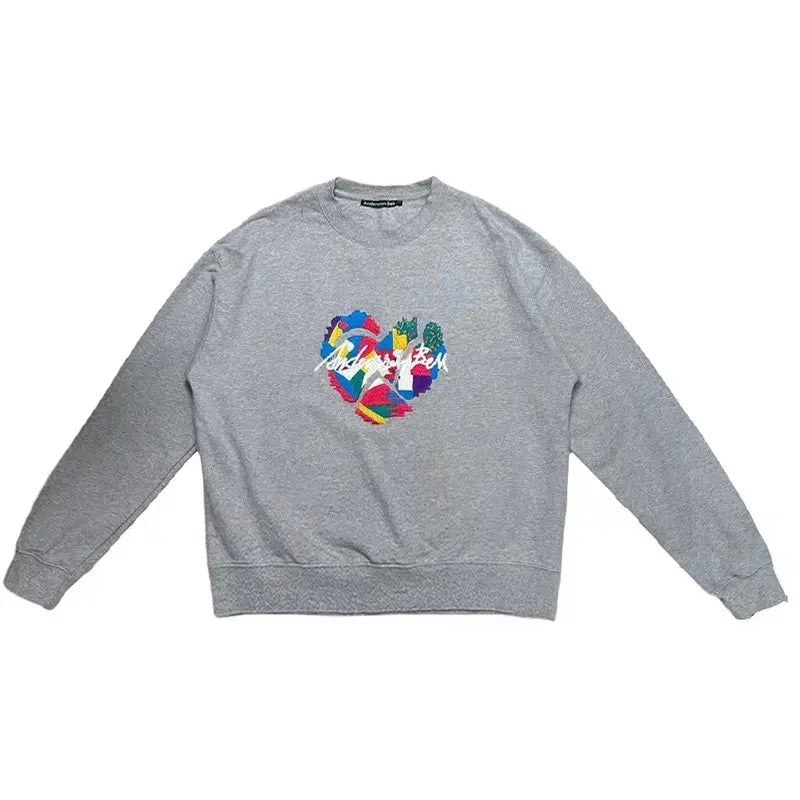 [BUNJANG] Andersson Bell Broken Heart Embroidery Sweatshirt L / 앤더슨벨 브로큰 하트 엠브로더리 스웻셔츠 L