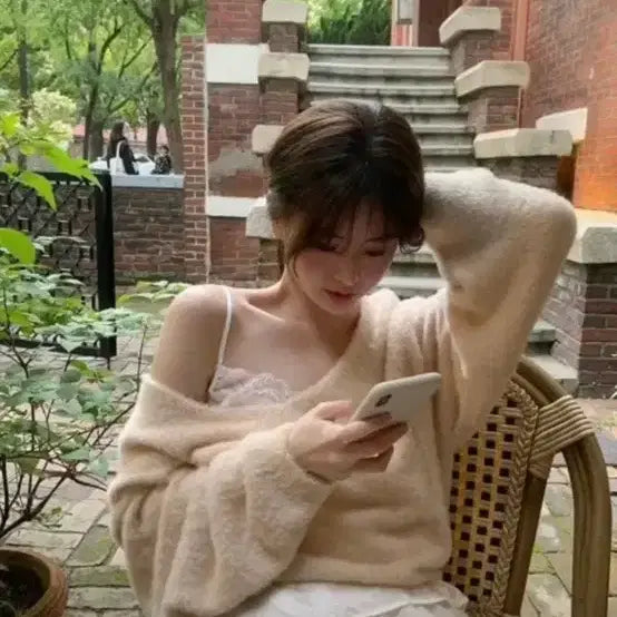 [BUNJANG] Modo Downy Knit Beige Sweater / 모도 다우니 니트 베이지