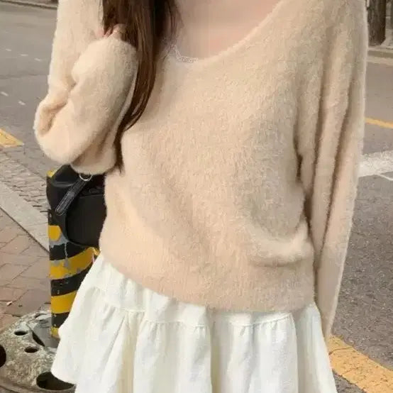 [BUNJANG] Modo Downy Knit Beige Sweater / 모도 다우니 니트 베이지