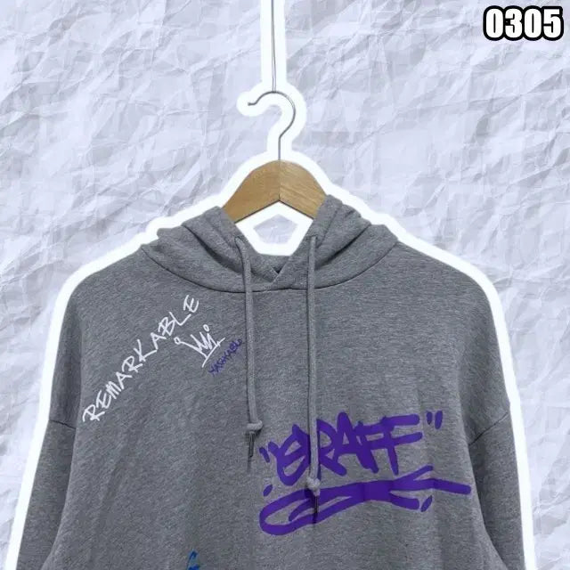 [BUNJANG] EVISU Y2K Graffiti Street Hoodie Gray / L 에비수 그래피티 Y2K 스트릿 후드티 그레이