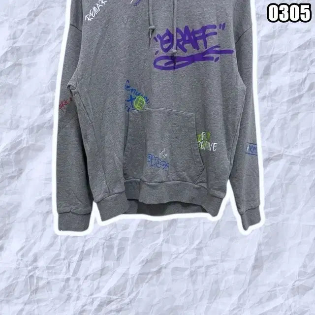 [BUNJANG] EVISU Y2K Graffiti Street Hoodie Gray / L 에비수 그래피티 Y2K 스트릿 후드티 그레이