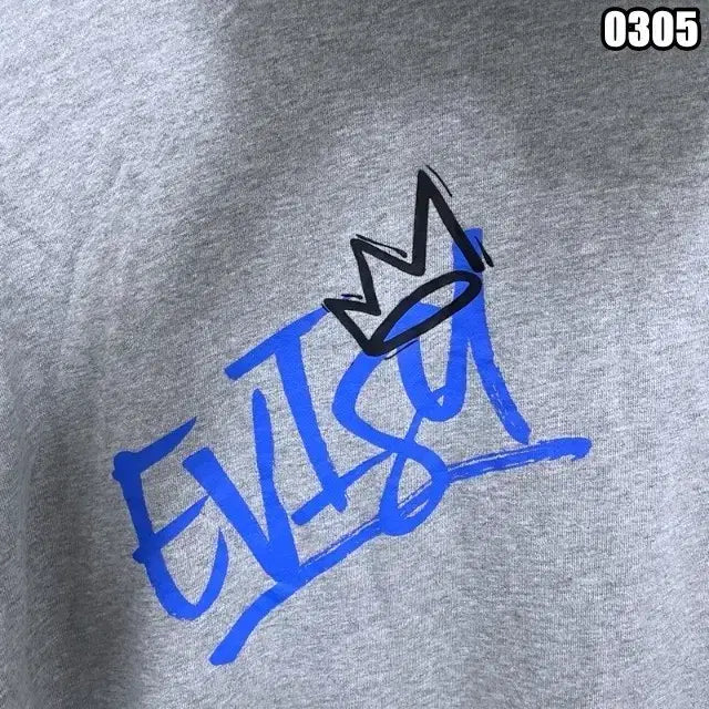 [BUNJANG] EVISU Y2K Graffiti Street Hoodie Gray / L 에비수 그래피티 Y2K 스트릿 후드티 그레이