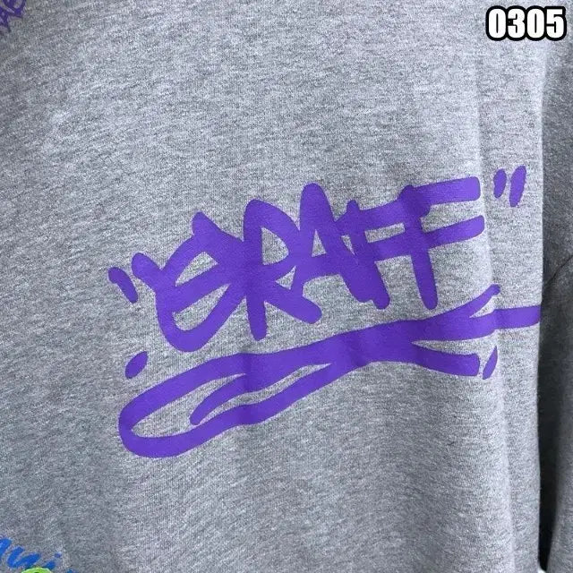 [BUNJANG] EVISU Y2K Graffiti Street Hoodie Gray / L 에비수 그래피티 Y2K 스트릿 후드티 그레이