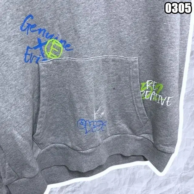 [BUNJANG] EVISU Y2K Graffiti Street Hoodie Gray / L 에비수 그래피티 Y2K 스트릿 후드티 그레이