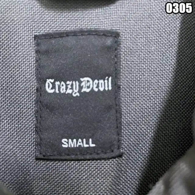 [BUNJANG] Crazy Devil Black Lettering Embroidered Work Jacket / S 크레이지 데빌 블랙 레터링자수 워크 자켓