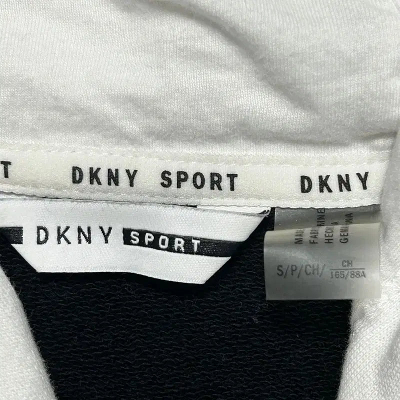 [BUNJANG] DKNY Color Block Cropped Hoodie S / DKNY 스포츠 컬러블록 반크롭 후드티 S
