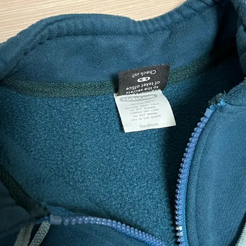 [BUNJANG] Tecket Half-Zip Sweatshirt Blue Green / 테켓 하프집업 맨투맨 블루그린