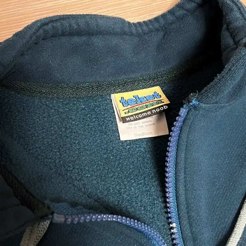 [BUNJANG] Tecket Half-Zip Sweatshirt Blue Green / 테켓 하프집업 맨투맨 블루그린