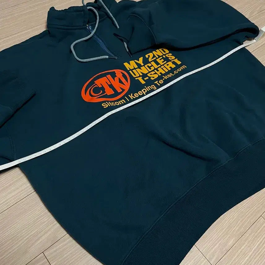 [BUNJANG] Tecket Half-Zip Sweatshirt Blue Green / 테켓 하프집업 맨투맨 블루그린