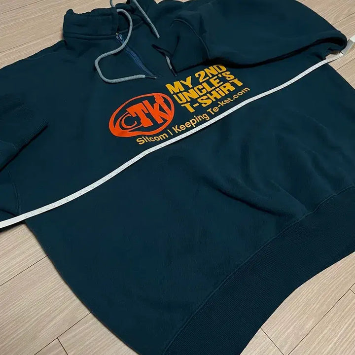 [BUNJANG] Tecket Half-Zip Sweatshirt Blue Green / 테켓 하프집업 맨투맨 블루그린