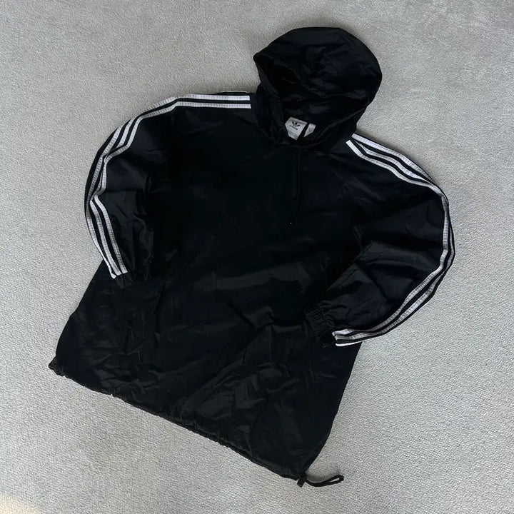 [SOLD OUT] 아디다스 삼선 후드 바람막이 블랙 L