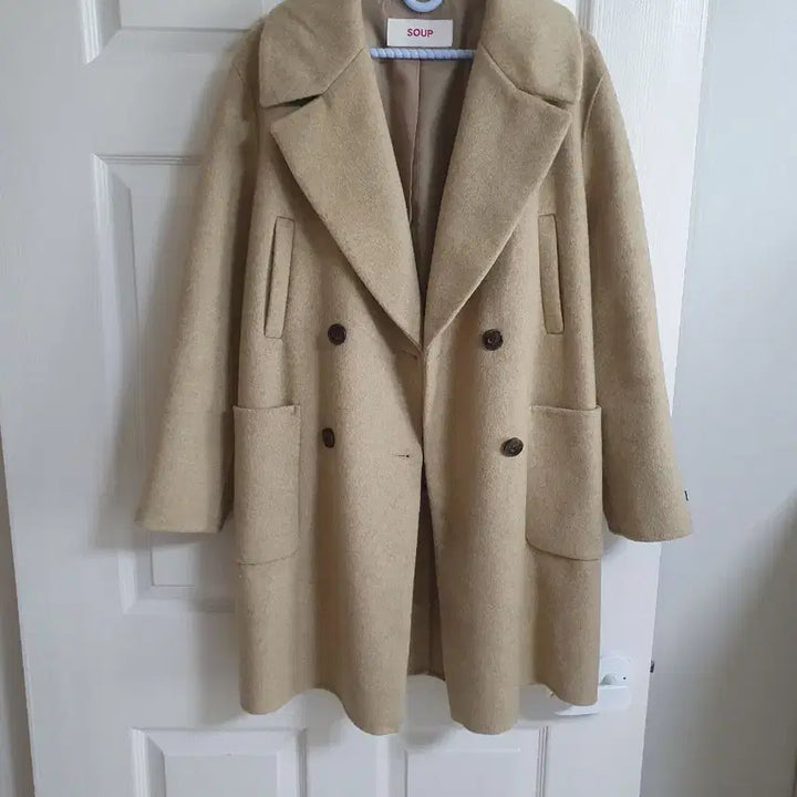 [BUNJANG] SOUP Handmade Beige Coat / (거의새거 수준)66~77 SOUP 숲 핸드메이드 모코트