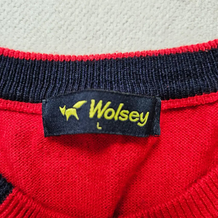 [BUNJANG] L Wool Red Golf Knit / L 울시 레드 골프 니트 0306Y