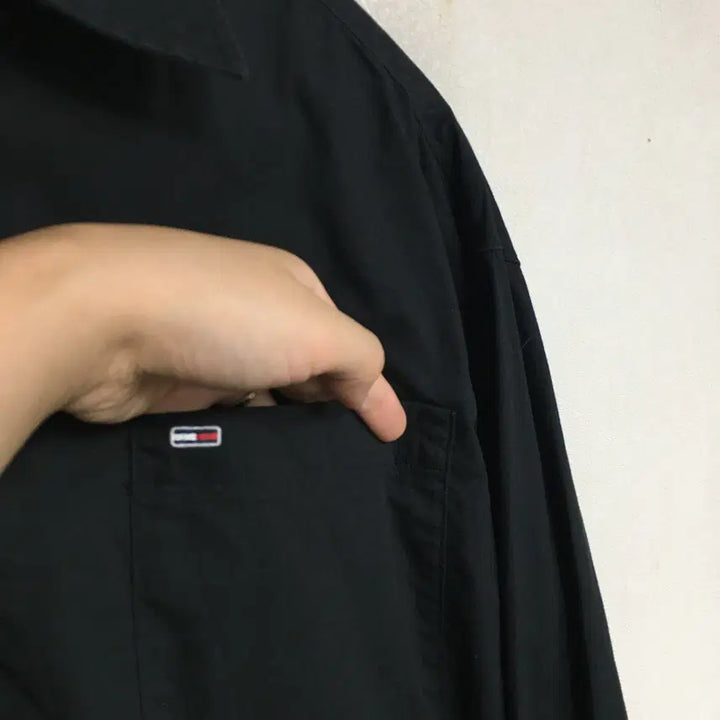 [BUNJANG] Tommy Hilfiger Oversized Shirt - Black / 타미힐피거 신상 여성 오버핏 셔츠 xs