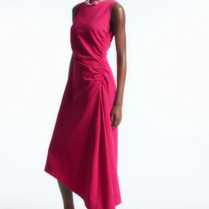 [BUNJANG] COS Asymmetric Gathered Dress - Pink / COS 코스 애시메트릭 개더드 드레스 원피스 S