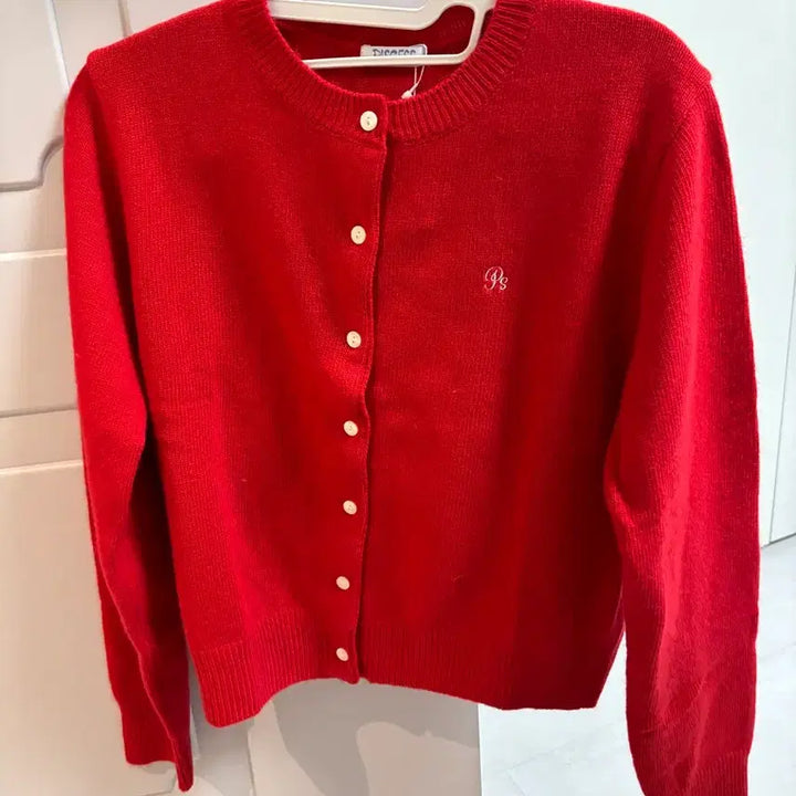 [BUNJANG] Pice Basic Cashmere Red Cardigan / 파이시스 베이직 캐시미어 레드 가디건
