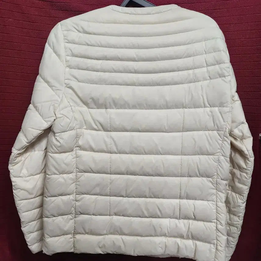 [BUNJANG] LeCAF Ivory Lightweight Collarless Padded Jacket / 르까프 아이보리 노카라 경량 패딩 자켓