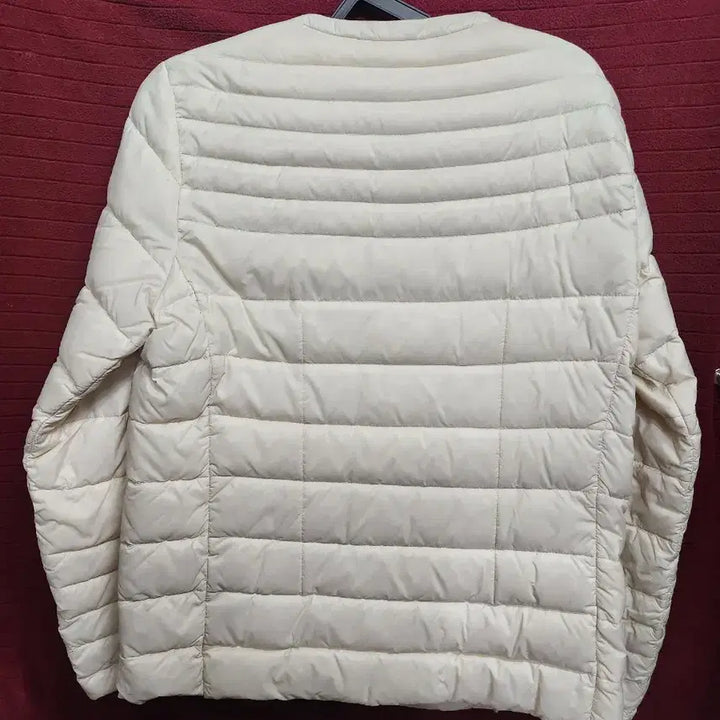 [BUNJANG] LeCAF Ivory Lightweight Collarless Padded Jacket / 르까프 아이보리 노카라 경량 패딩 자켓