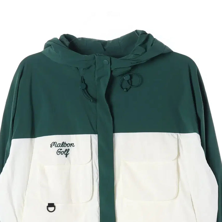[BUNJANG] Malbon 22FW Color Block Logo Hooded Windbreaker Utility Jacket / 말본 22FW 골프 컬러블록 로고 후드 바람막이 유틸리티 점퍼