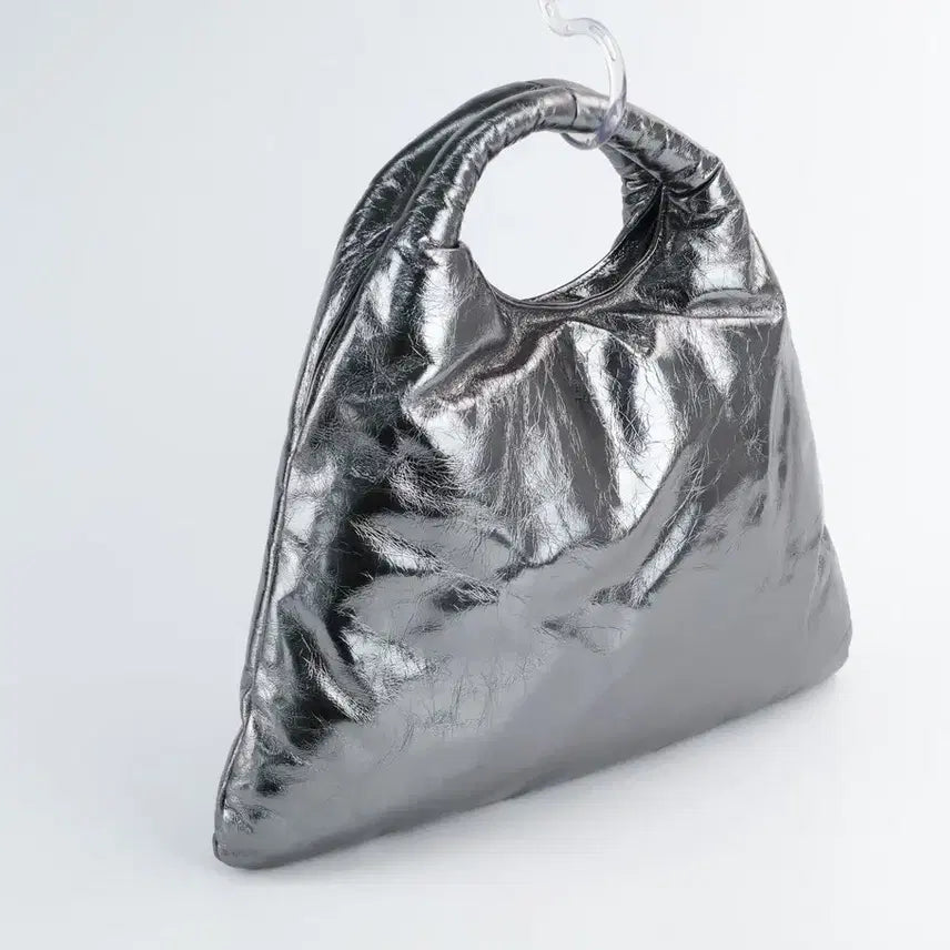 [BUNJANG] COS Leather Padded Tote Bag Silver / 코스  레더 패디드 토트백 실버