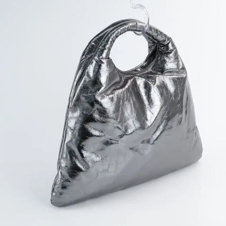 [BUNJANG] COS Leather Padded Tote Bag Silver / 코스  레더 패디드 토트백 실버