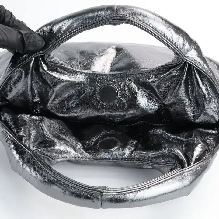 [BUNJANG] COS Leather Padded Tote Bag Silver / 코스  레더 패디드 토트백 실버
