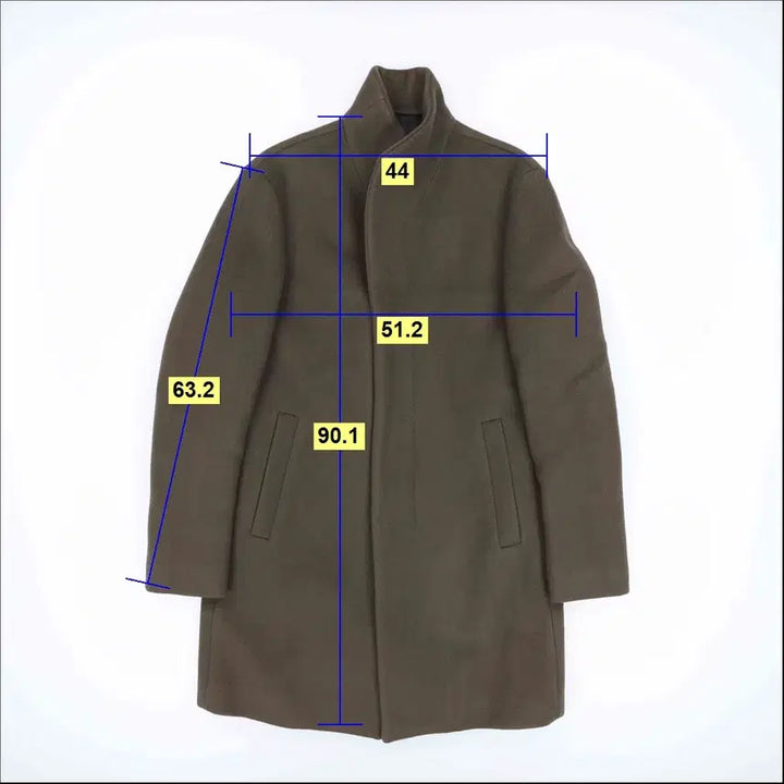 [BUNJANG] Time Homme Wool Cashmere Single Coat - Khaki / [100] 타임옴므 울캐시미어 싱글 코트 카키 4129