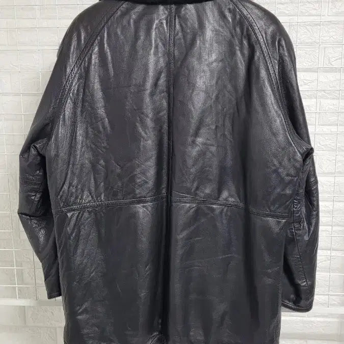 [BUNJANG] Vintage Black Real Lambskin Mouton Jacket XL / [105]VINTAGE빈티지 블랙 퍼탈부착가능 리얼양가죽무스탕자켓 XL