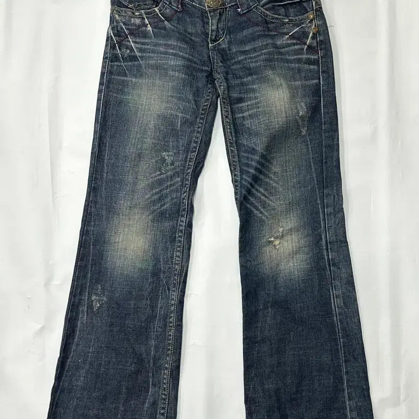 [SOLD OUT] 일본빈티지 Y2K 레드페퍼 워싱 진청 세미 레트로 로우라이즈부츠컷 청바지