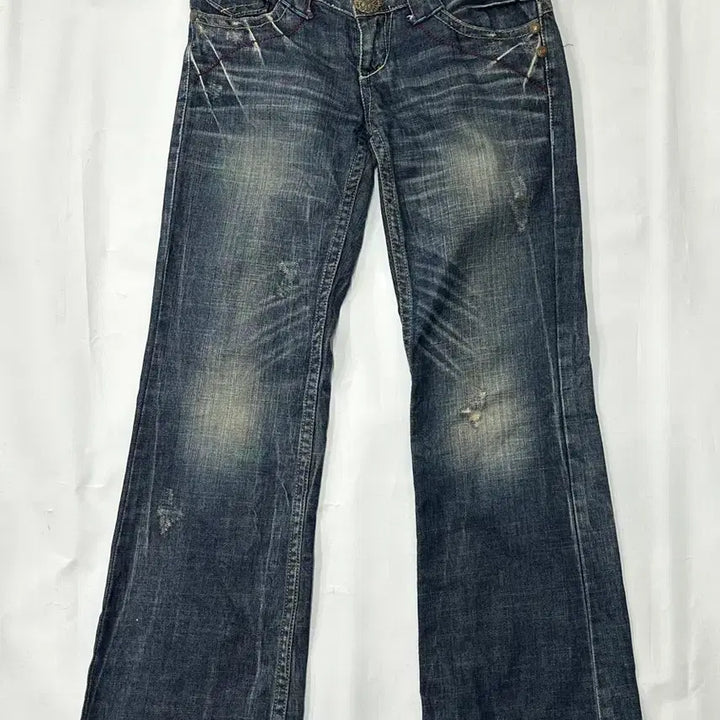 [SOLD OUT] 일본빈티지 Y2K 레드페퍼 워싱 진청 세미 레트로 로우라이즈부츠컷 청바지