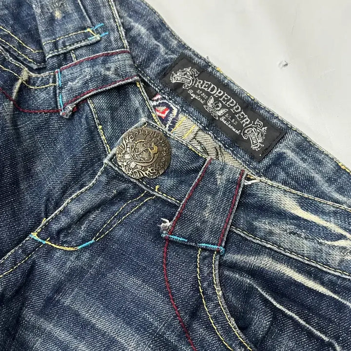 [SOLD OUT] 일본빈티지 Y2K 레드페퍼 워싱 진청 세미 레트로 로우라이즈부츠컷 청바지