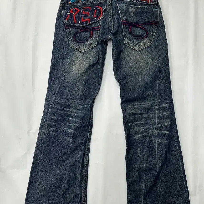[SOLD OUT] 일본빈티지 Y2K 레드페퍼 워싱 진청 세미 레트로 로우라이즈부츠컷 청바지