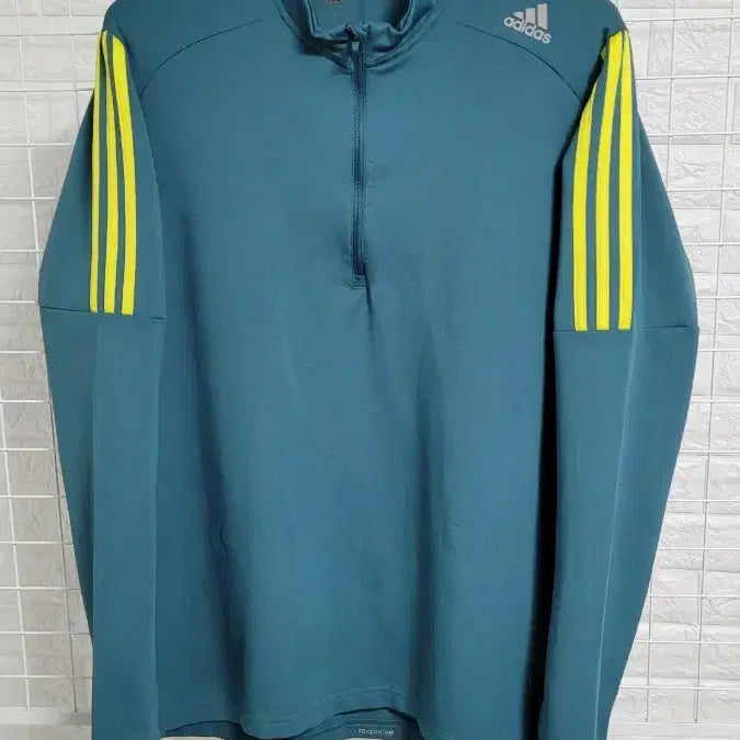 [BUNJANG] Adidas Sportswear Green Running Half Zip Pullover (XXL) / [XXL]아디다스 스포츠웨어 청녹그린 기능성스판 런닝 풀오버반집업XXL
