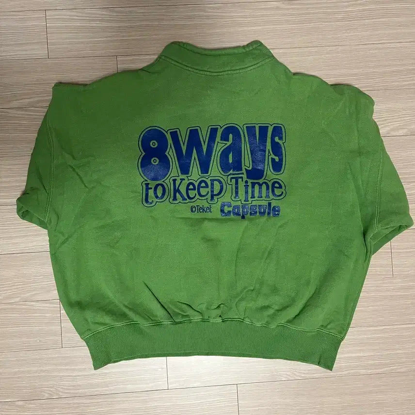 [BUNJANG] Teket Half-Zip Sweatshirt Green / 테켓 하프집업 맨투맨 그린