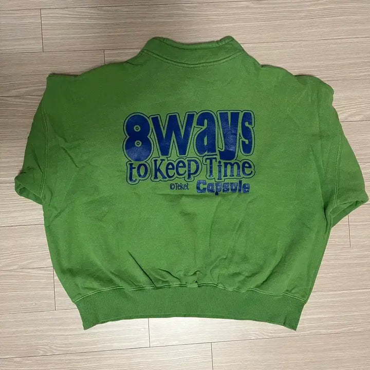 [BUNJANG] Teket Half-Zip Sweatshirt Green / 테켓 하프집업 맨투맨 그린