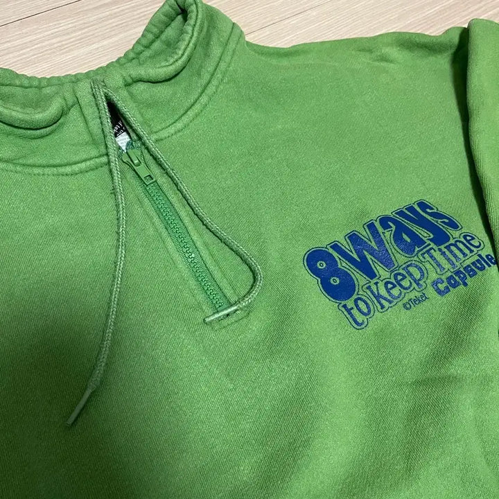 [BUNJANG] Teket Half-Zip Sweatshirt Green / 테켓 하프집업 맨투맨 그린