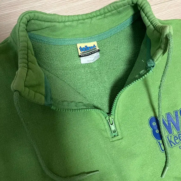 [BUNJANG] Teket Half-Zip Sweatshirt Green / 테켓 하프집업 맨투맨 그린