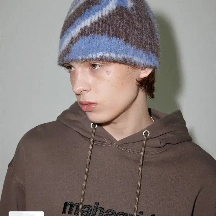 [BUNJANG] Mahagrid Hairy Beanie Brown / 마하그리드 헤어리 비니 브라운
