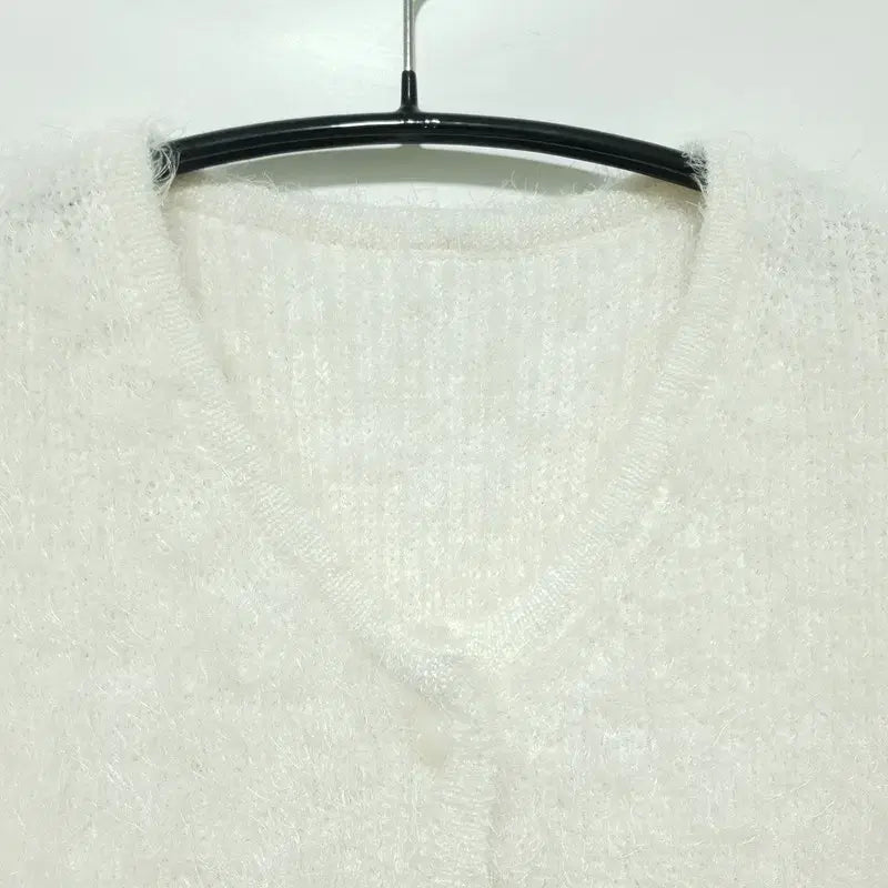 [BUNJANG] Angora Short Sleeve Crop Cardigan / 앙고라 반소매 크롭 가디건 F_S0524