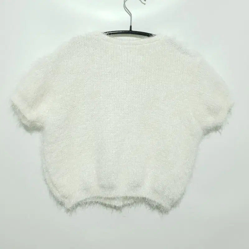 [BUNJANG] Angora Short Sleeve Crop Cardigan / 앙고라 반소매 크롭 가디건 F_S0524