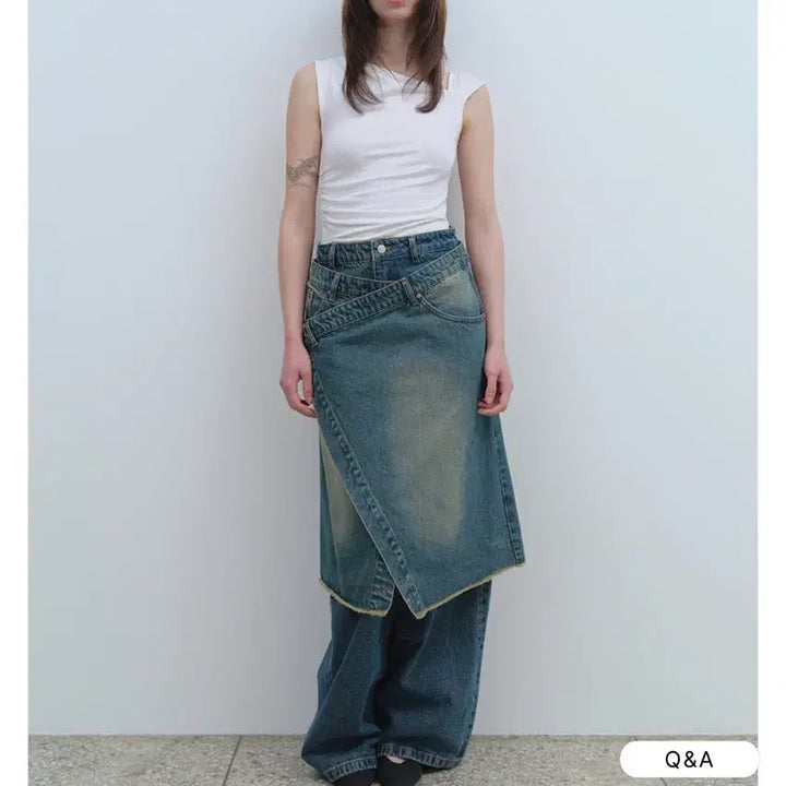 [BUNJANG] Millo Women Denim Wrap Skirt / 밀로 우먼 데님 랩 스커트