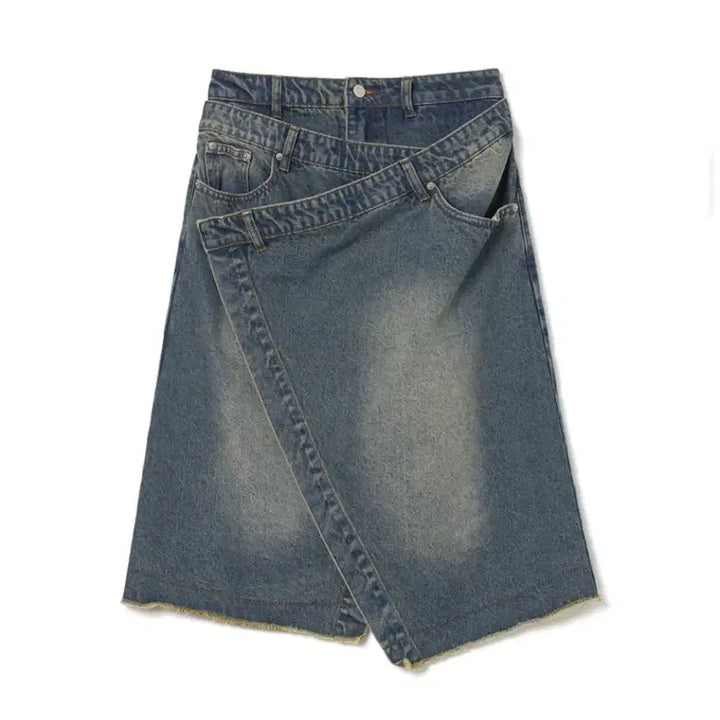 [BUNJANG] Millo Women Denim Wrap Skirt / 밀로 우먼 데님 랩 스커트
