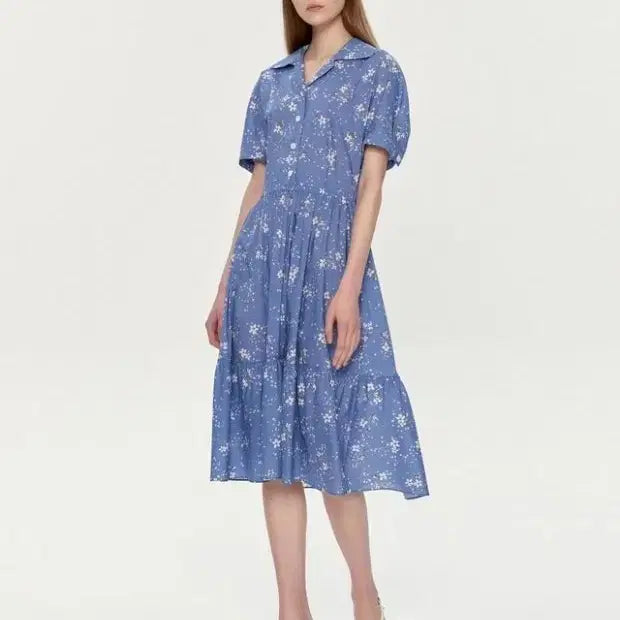 [BUNJANG] Hazzys Ladies Floral Shirt Dress / 23 헤지스 레이디스 플라워 셔츠 원피스 85