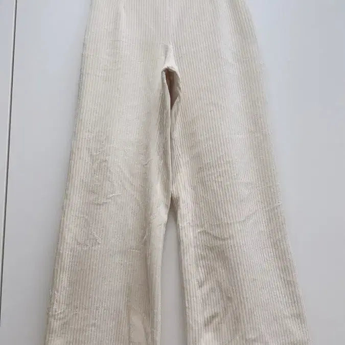 [BUNJANG] Ivory Corduroy Wide Pants / 아이보리 코듀로이 와이드 팬츠