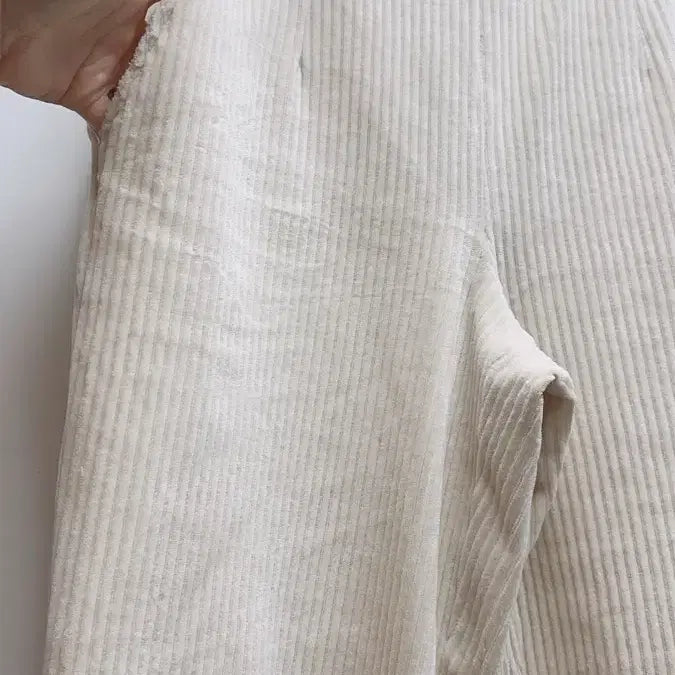 [BUNJANG] Ivory Corduroy Wide Pants / 아이보리 코듀로이 와이드 팬츠