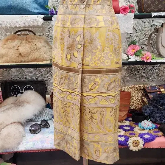 [BUNJANG] DANAPARIS Silk &amp; Linen Skirt (55-66) / DANAPARIS 실크 + 린넨 스커트 (55 66)