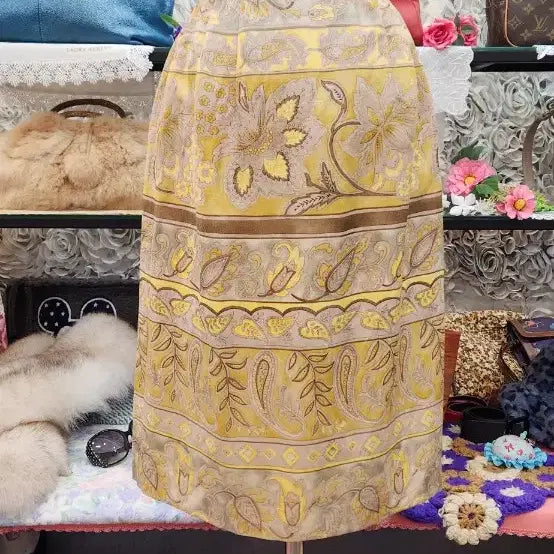 [BUNJANG] DANAPARIS Silk &amp; Linen Skirt (55-66) / DANAPARIS 실크 + 린넨 스커트 (55 66)